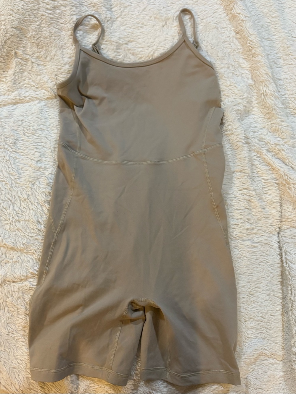 Aritzia Beige/Taupe Stretch Romper Jumpsuit